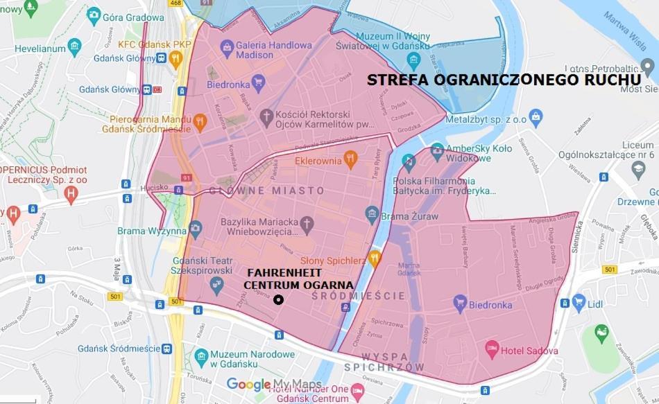 Fahrenheit Centrum Ogarna Gdańsk Exteriör bild